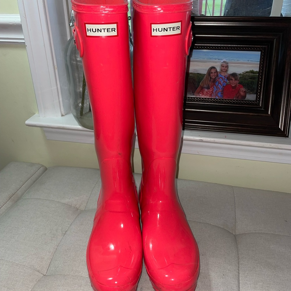 Coral Pink Hunter Boots